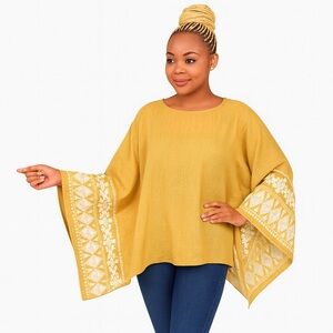 Golden Essence Embroidered Tunic | Effortless African Luxe
